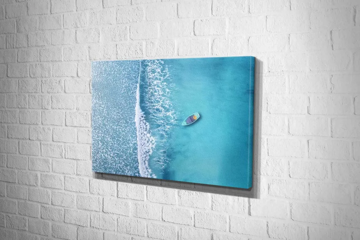Azure Ocean from Above | Canvas Wall Art Print