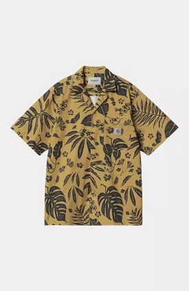 Carhartt WIP Woodblock S/S Shirt Woodblock Print, Bourbon
