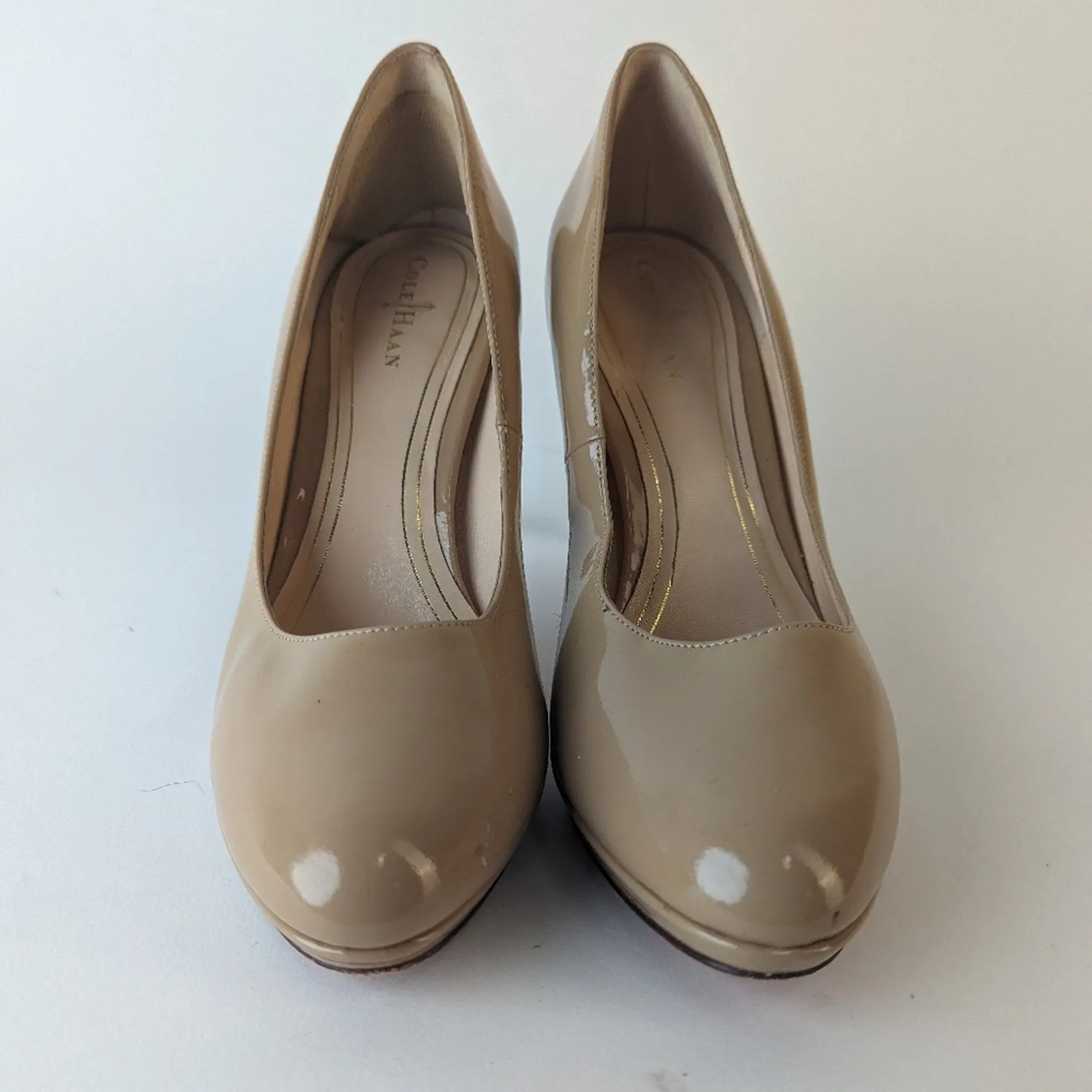 Cole Haan x Nike Air Nude Patent Leather Platform Heels / 7