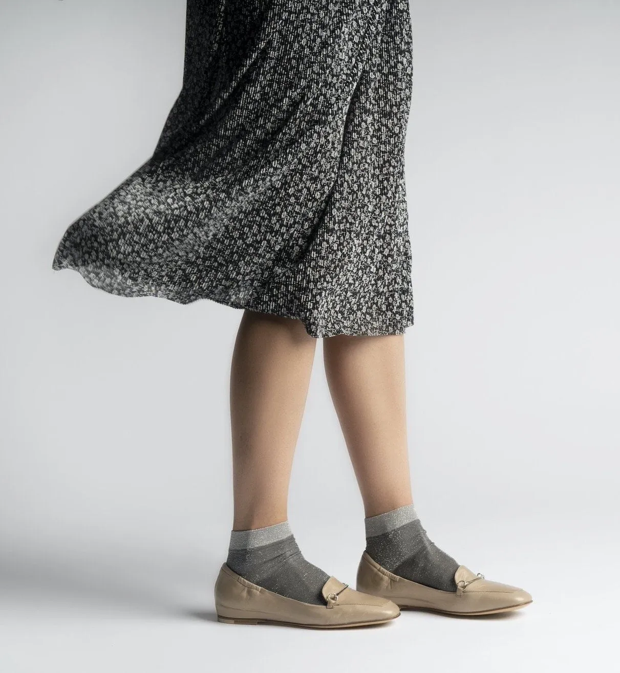 Nude Leather Loafers in Lena Style