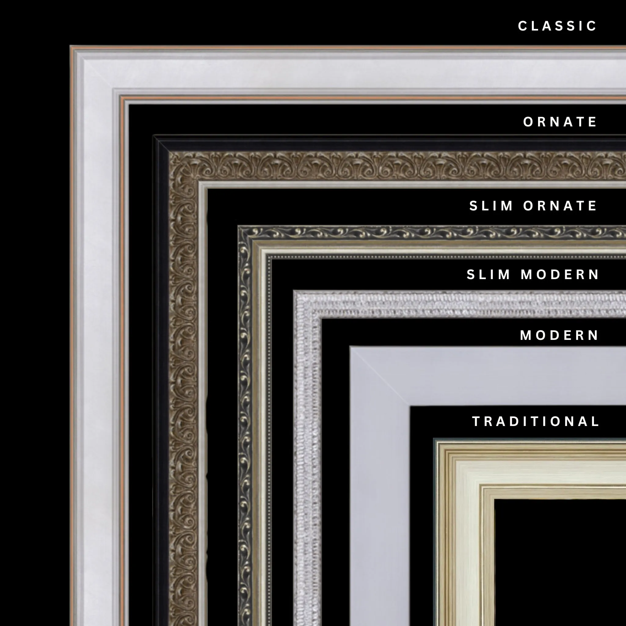 Silver 36x21 Picture Frame Ornate Traditional Classic Antique